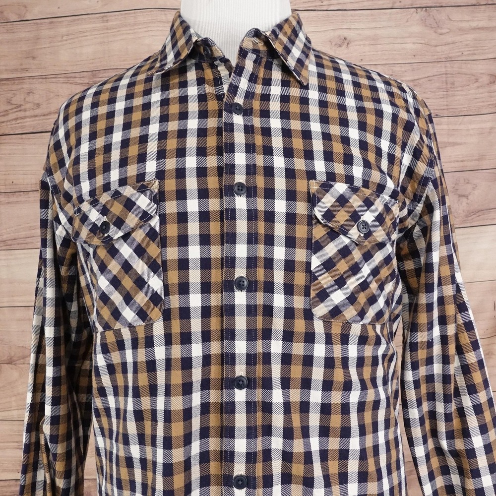 J.Crew Shirt Mens XL Blue Plaid Heavyweight Flannel Long Sleeve Button-Up Casual